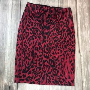 White House Black Market leopard skirt